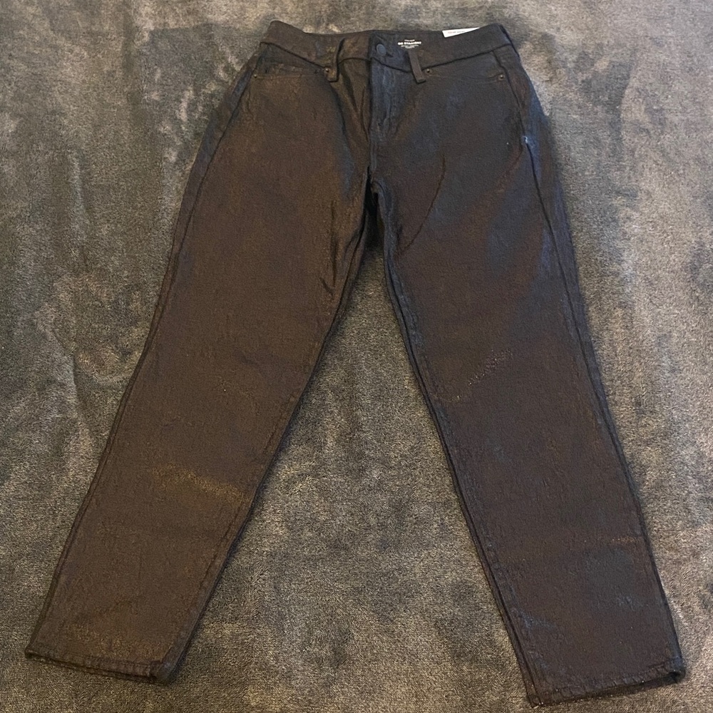 NEW Black Metallic OG Straight Jeans